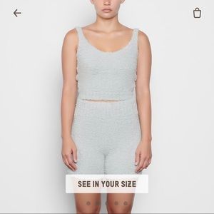 SKIMS Cozy Knit Tank in Aqua